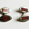 Deco red black cufflinks front2.