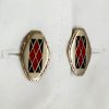 Deco red black cufflinks on sleeve