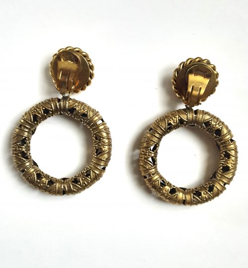 Butler & Wilson gilt hoop earrings backs