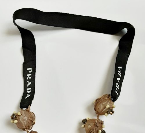 Prada necklace ribbon front