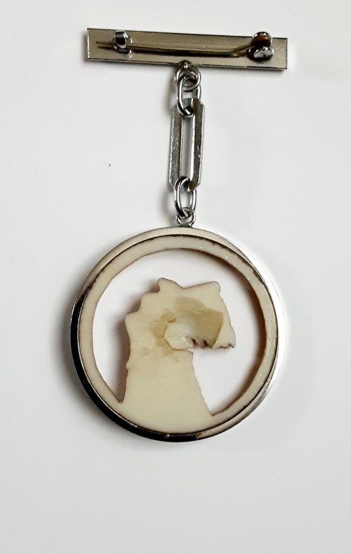 celluloid terrier dog brooch back