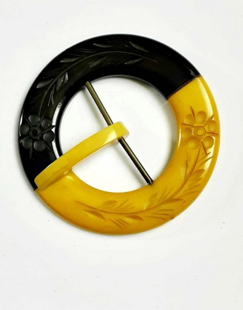 black yellow bakelite buckle