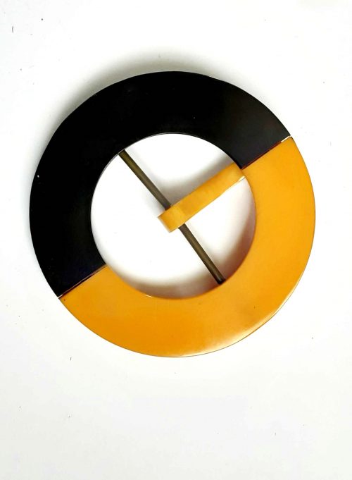 black yellow bakelite buckle back