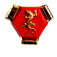 Painleve red salamander brooch