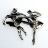 silver ballet dancers brooch back