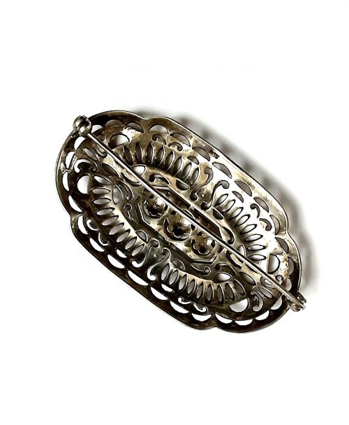 marcasite openwork brooch back
