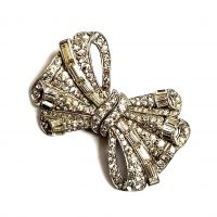 diamante double dress clip brooch