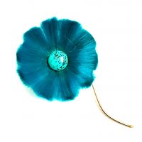 Hattie Carnegie blue flower brooch