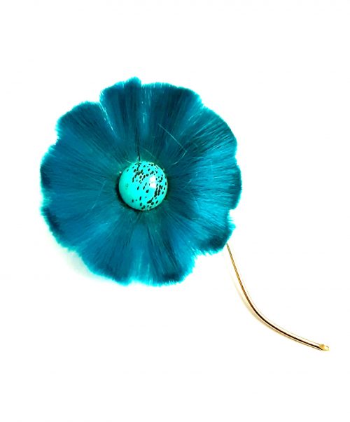 Hattie Carnegie blue flower brooch
