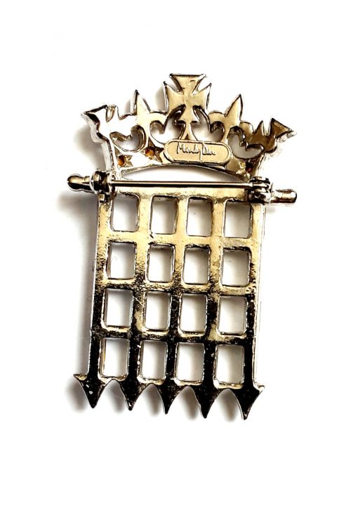 Monty Don crown brooch back