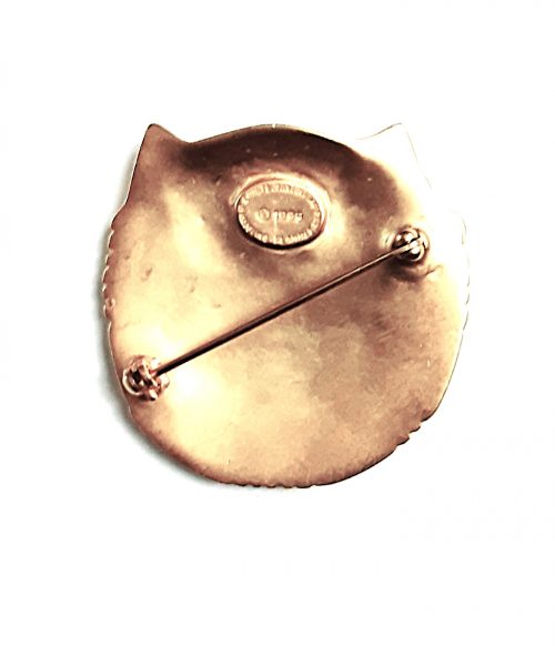 Cocteau cat brooch back