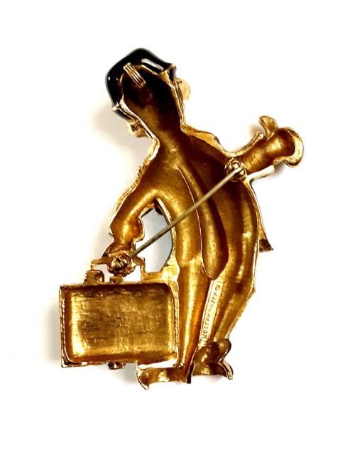 Mazer clown luggage brooch back