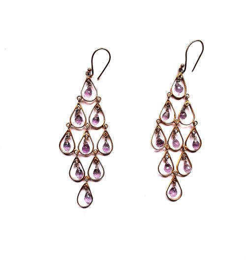 mauve drops earrings
